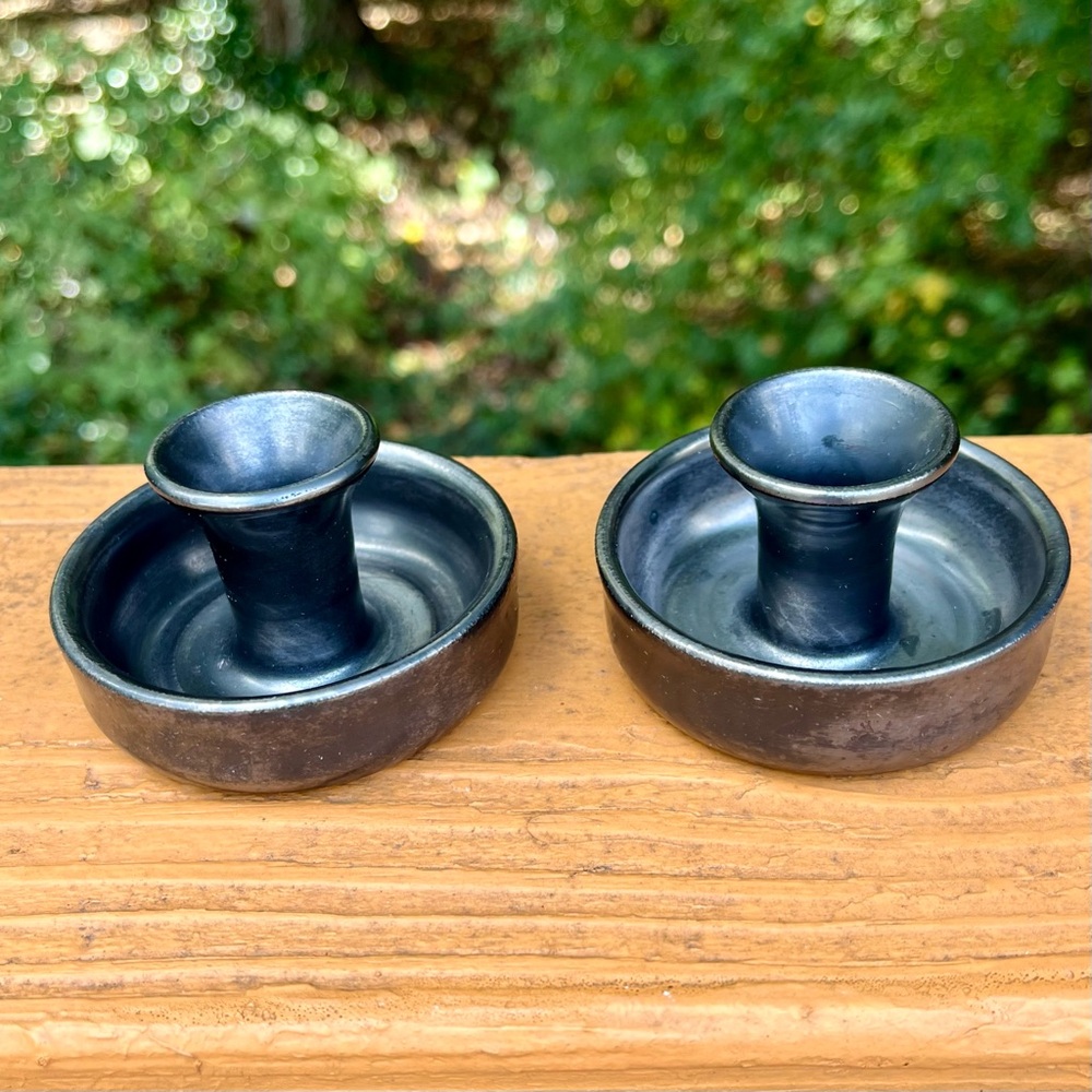 Set of 2 vintage Prinknash Pottery candle holders